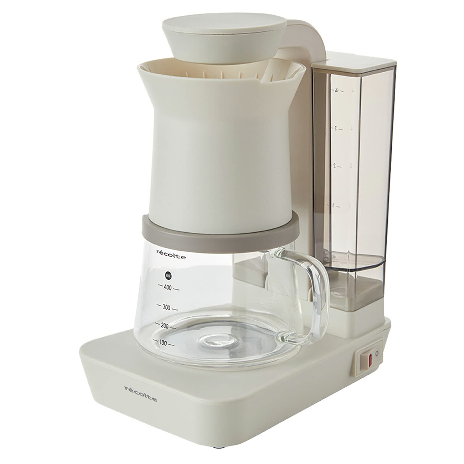 【数量限り】recolte レコルト レインドリップコーヒー ドリップ式 ドリップコーヒーマシン 約480ml 約4杯用 ハンドドリップも楽しめる2Way パーツを外して洗える オートオフ 自動保温 ホワイト RDC-1(W)