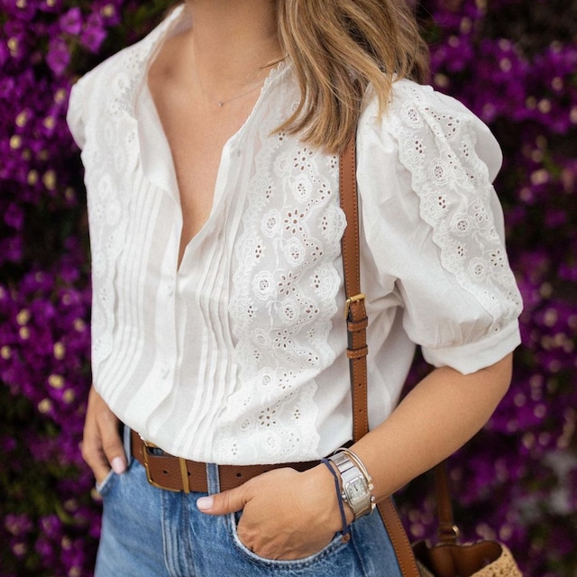 Eyelet Lace Blouse  W00277