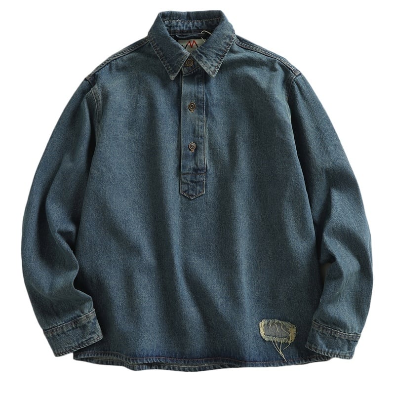 Elbow patch denim shirt 3241