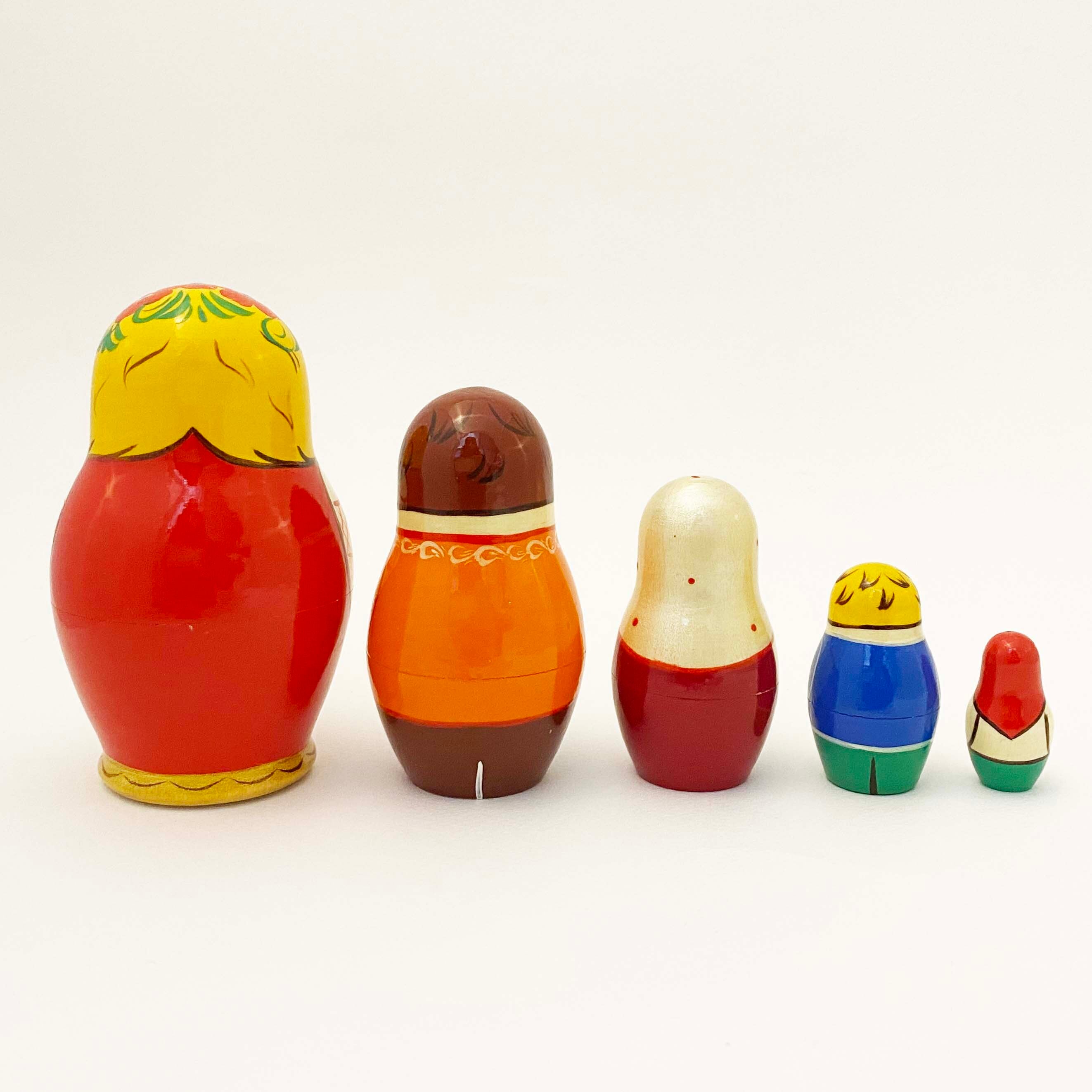 ノーリンスク産マトリョーシカ / お祝い三つ編み5個組