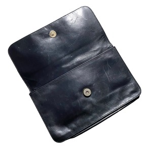 vintage LOEWE black leather clutch bag