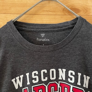 【Fanatics】カレッジ ウィスコンシン大学 ロゴ Tシャツ Wisconsin Badgers フットボール L US古着