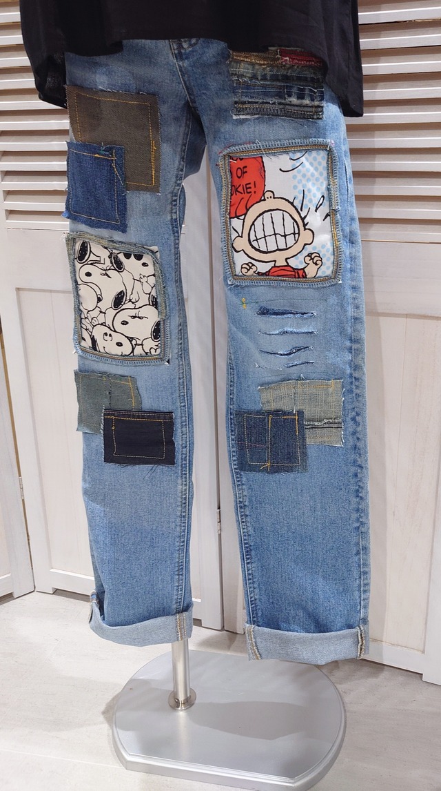 【限定】リメイクデニムパンツ