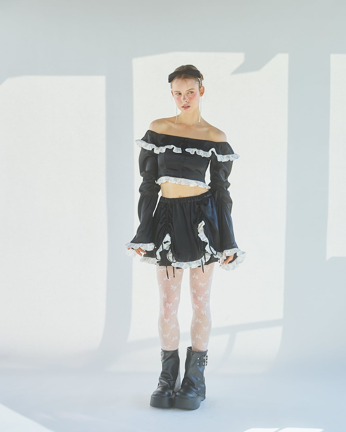 S/S バイカラーサテンミニスカート | lilLilly official webstore