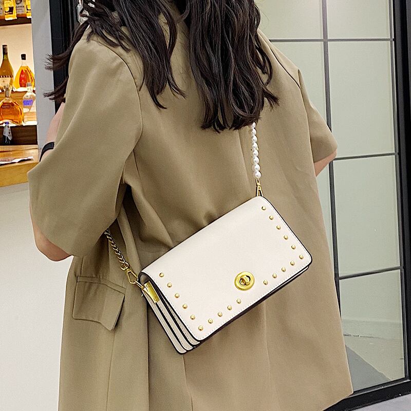 サマーパールチェーン 夏物 真珠 スクウェア メッセンジャーバッグ Tiancai_Wing_Bag32301897319