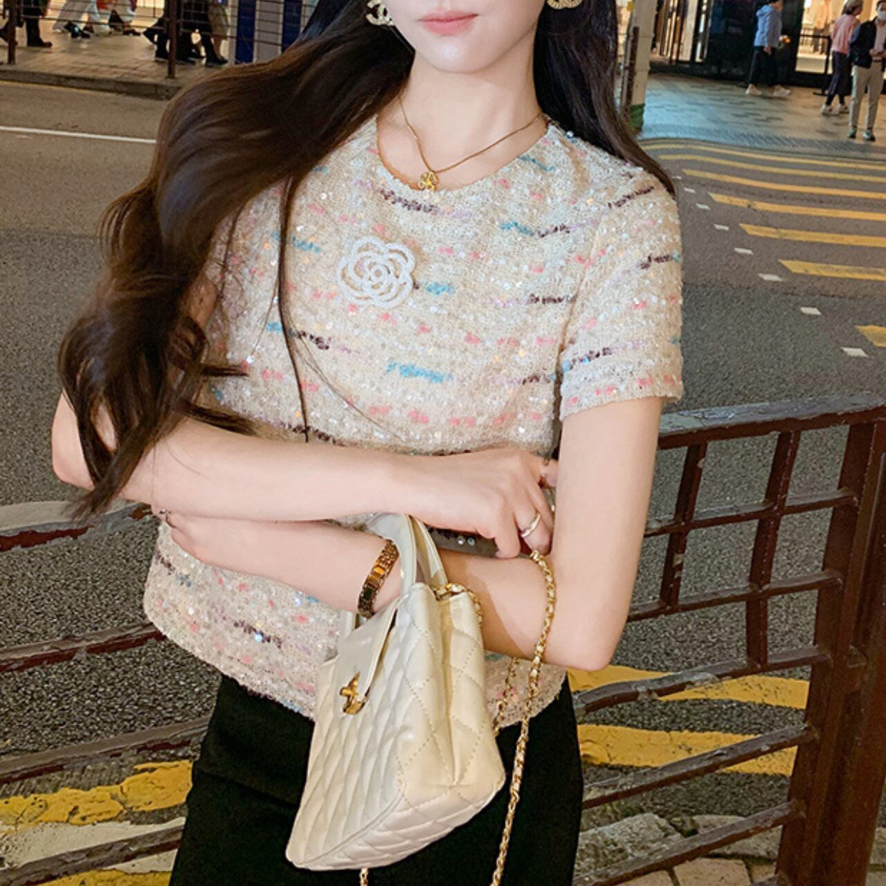 スパンコール レインボートップス A4310