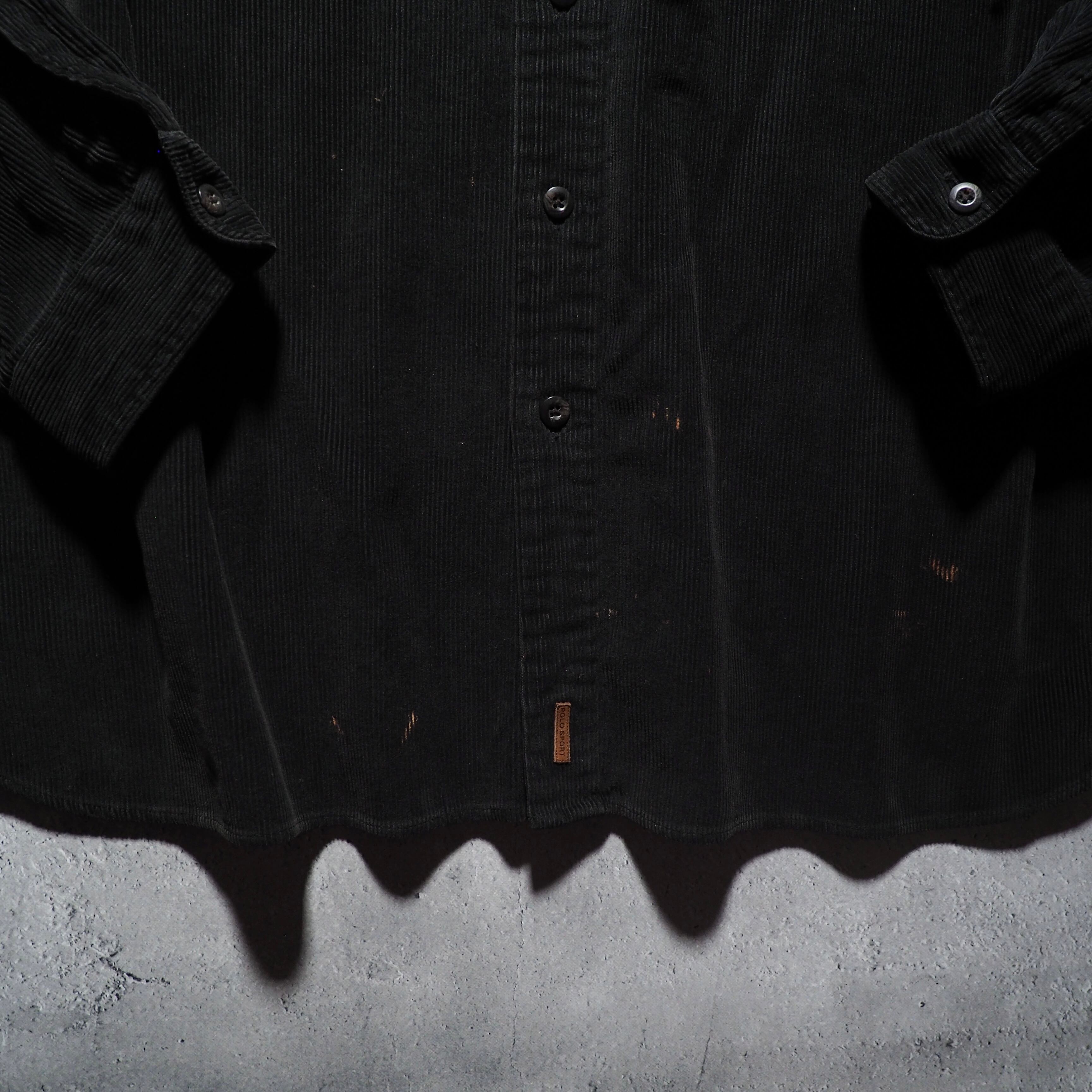 1990s ” POLO SPORTS RALPH LAUREN ” vintage loose Black corduroy shirt