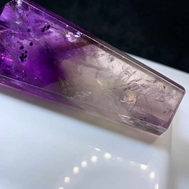 7.虹有り♪希少☆ロマネシュ鉱入り・色合い美麗☆アメジスト ポイント