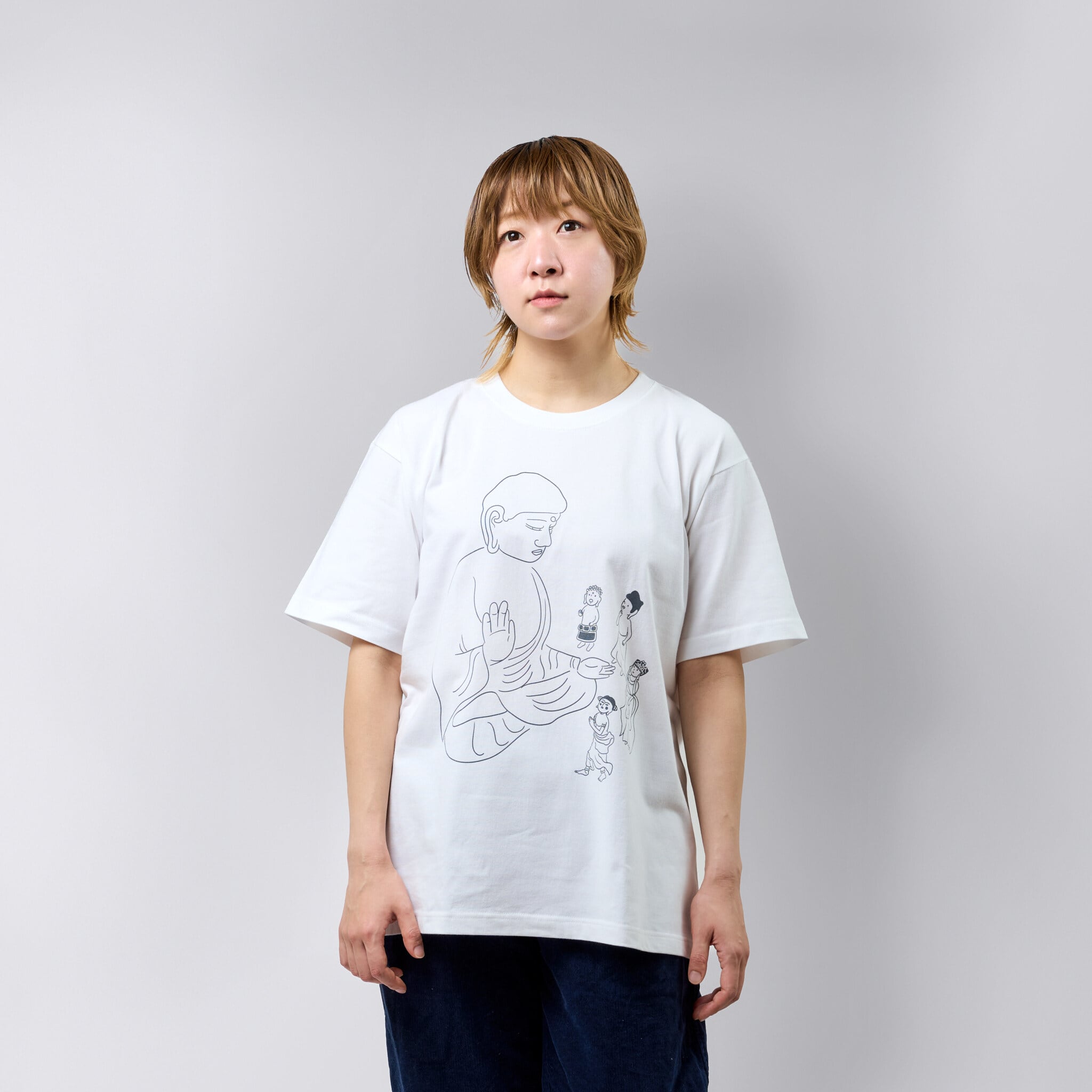 空即ジェネレーション Tシャツ (プリント / 背面刺繍) 6.2oz ホワイト