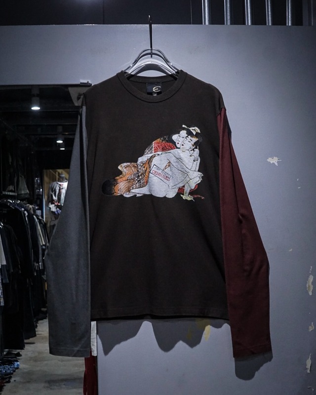 【add (C) vintage】“Just Cavalli”Japanese Art Print Loose L/S T-Shirt