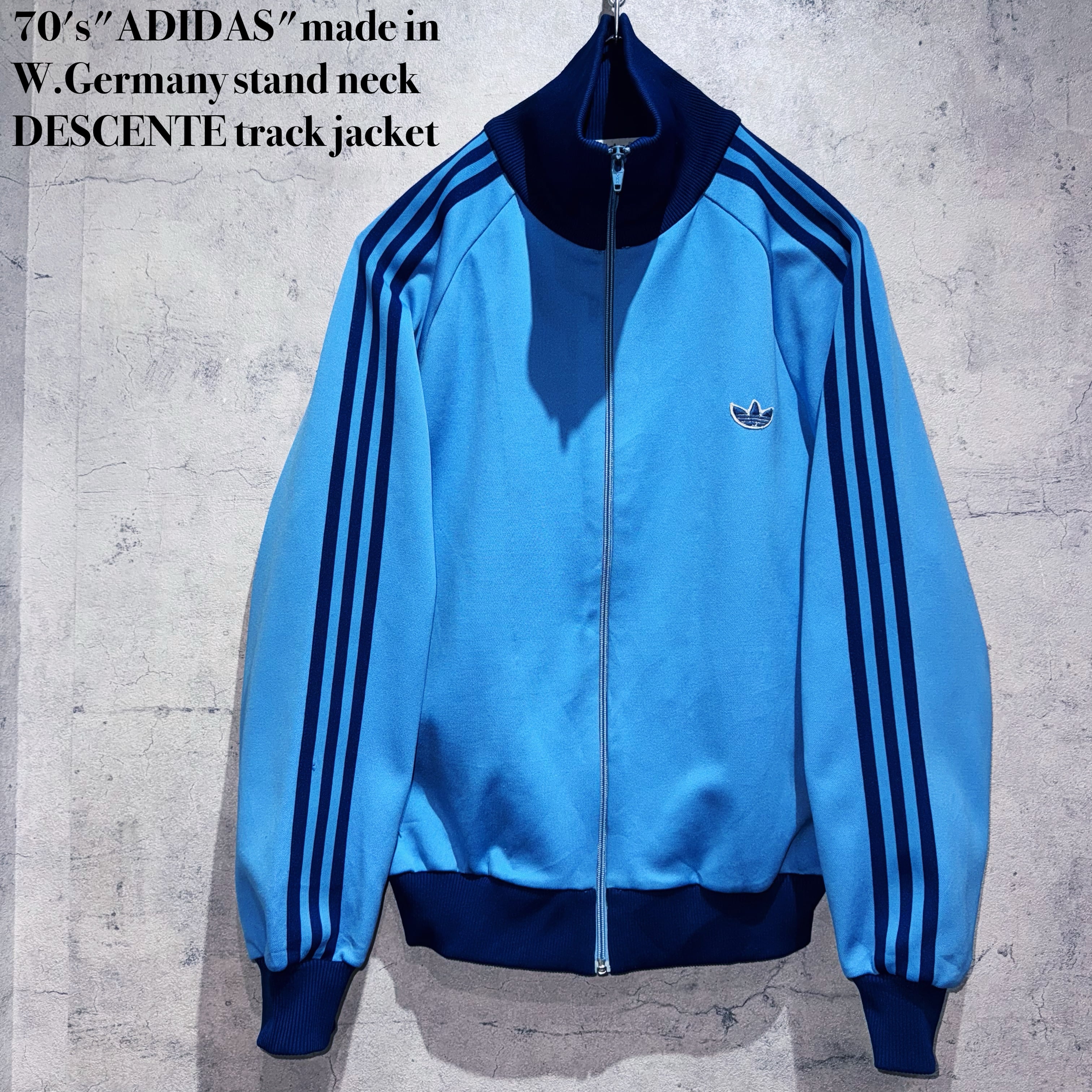 70's"ADIDAS"made in W.Germany stand neck DESCENTE track jacket