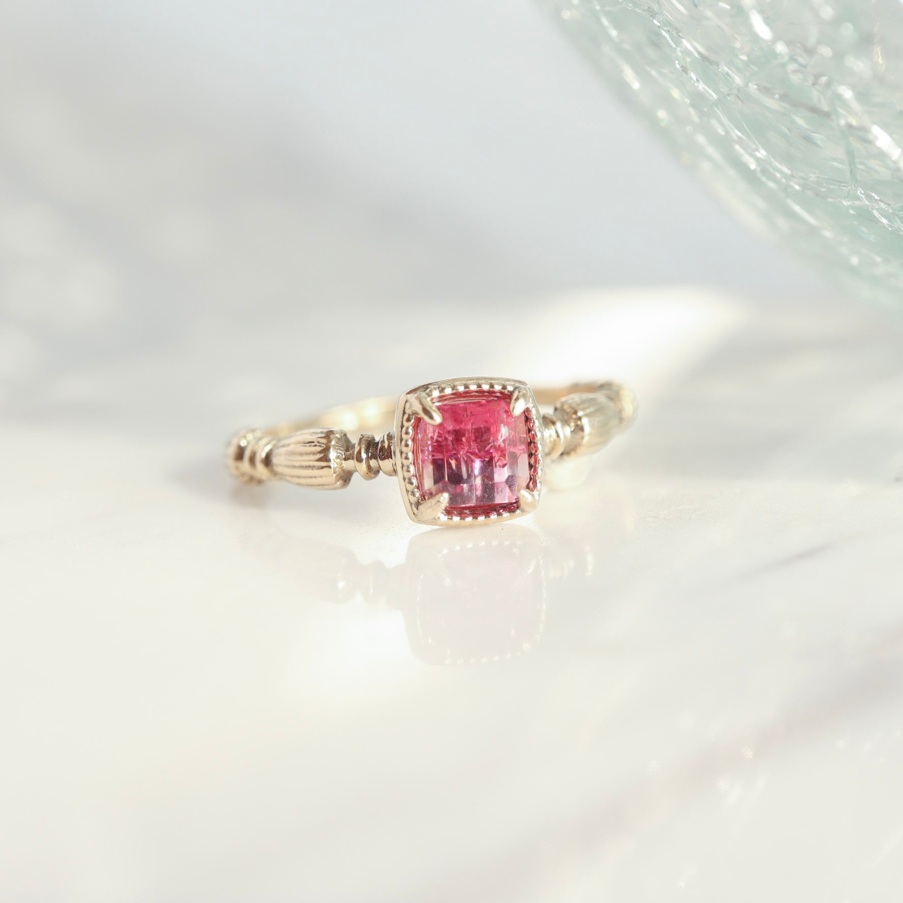 pink バイカラートルマリンリング / K10YG【1点限り