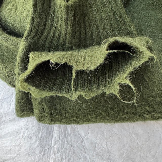 60's Vintage Mohair Cardigan / 美品 / モスグリーン | 古着屋 Serene