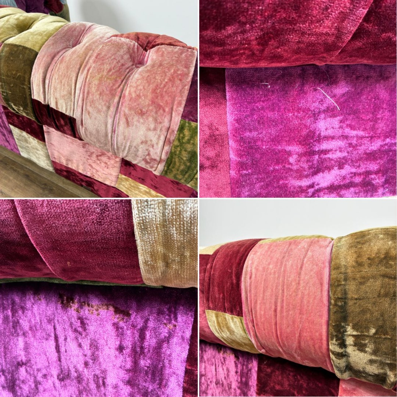 HALO BENSINGTON 2P SOFA ハロー ベンジントン 2P ソファ VELVET PATCHWORK BOHEM ベルベット パッチワーク 二人掛けソファ ヴィンテージ風【中古】【400サイズ】