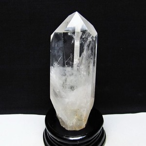 水晶 六角柱 水晶 ポイント 台座付属 置物 原石 一点物 152-4584