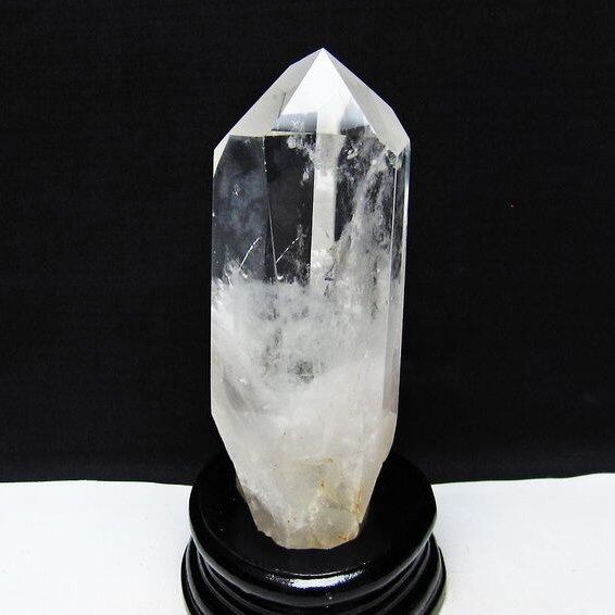 水晶 六角柱 水晶 ポイント 台座付属 置物 原石 一点物 152-4584