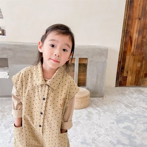 《取寄》 テディベアドットノースリーブつなぎ（全２色） ADBB 韓国子供服