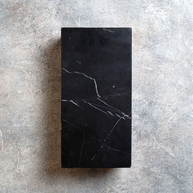 MARBLE SQUARE VASE - Black