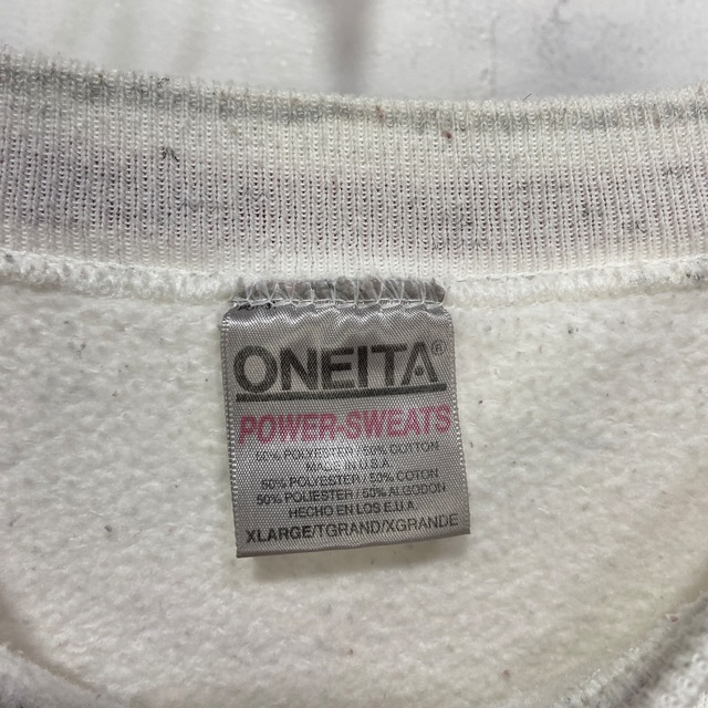90s ONEITA USA製 プリントスウェット ブラックカルチャー 白 XL