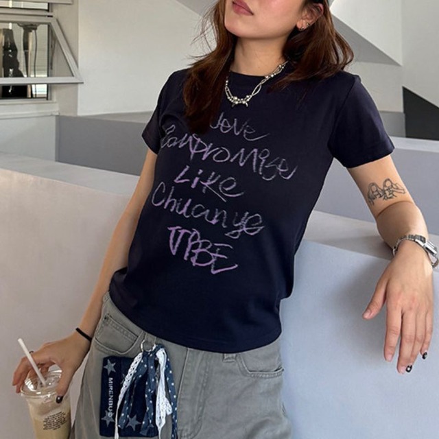 lettering logo short-sleeve tee　レタリングロゴ半袖ティー　J2071