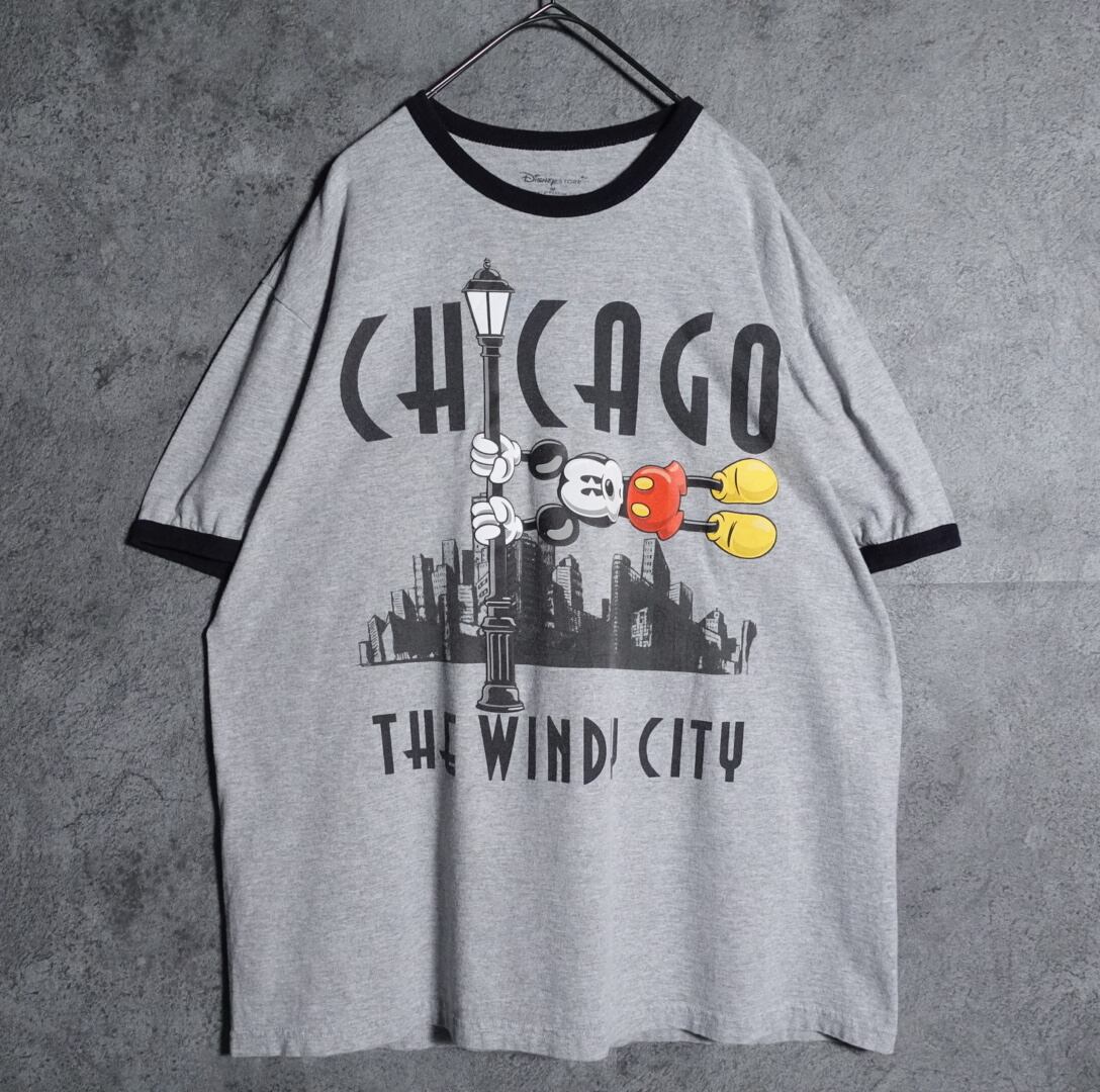 “Disney” Mickey Print Ringer T-shirt