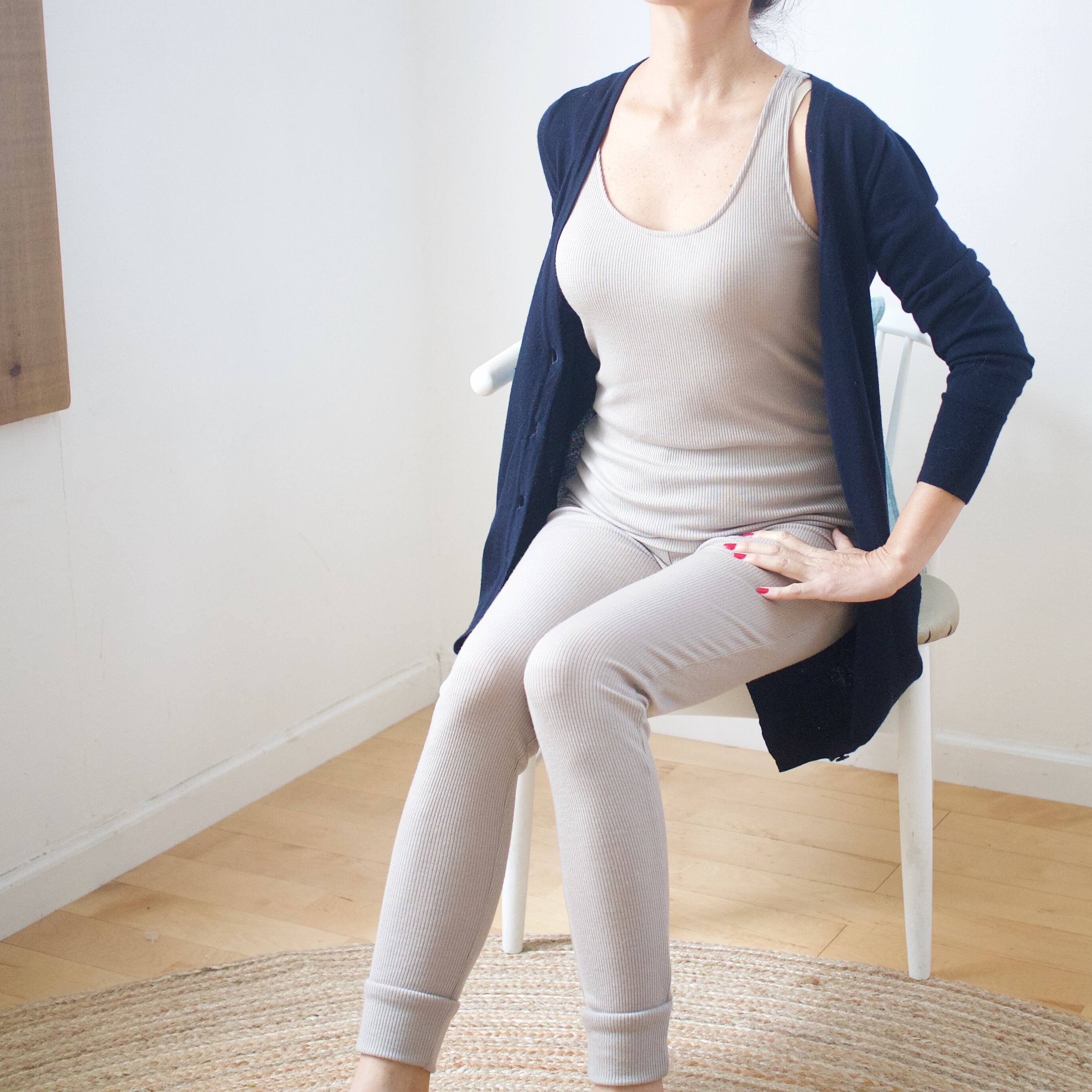 ウール100% <ウールリブレギンス> グレージュ