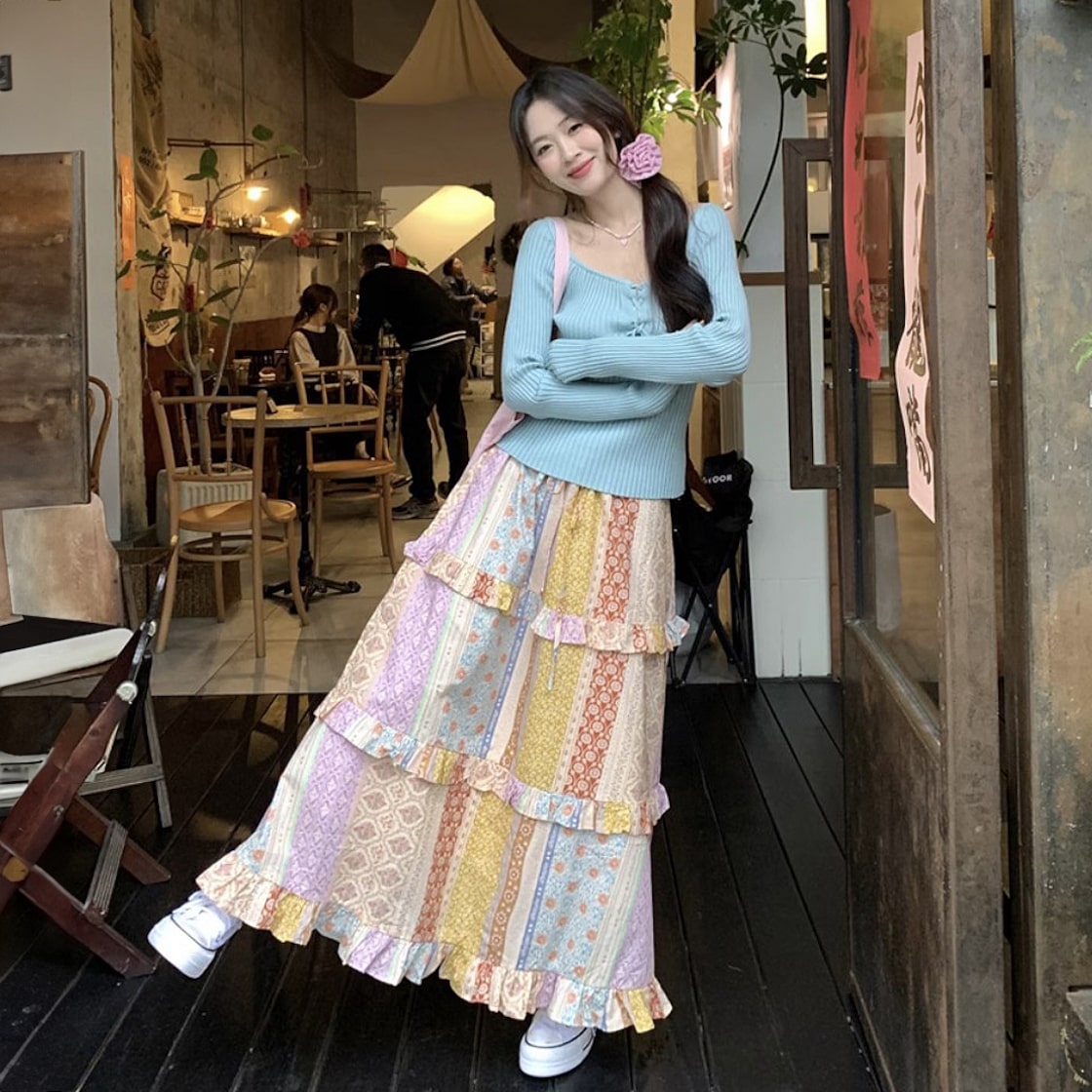 ✨良品✨ ヴィンテージ スカート タイト レトロ マルチカラー カラフル  