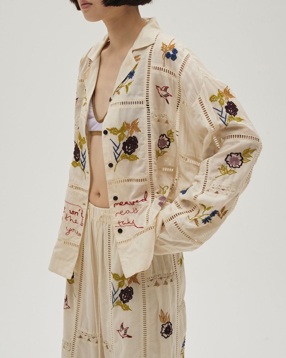 todayful マスタード　ペイントシャツ TODAYFUL(トゥデイフル) Embroidery Patchwork Shirts | サウス
