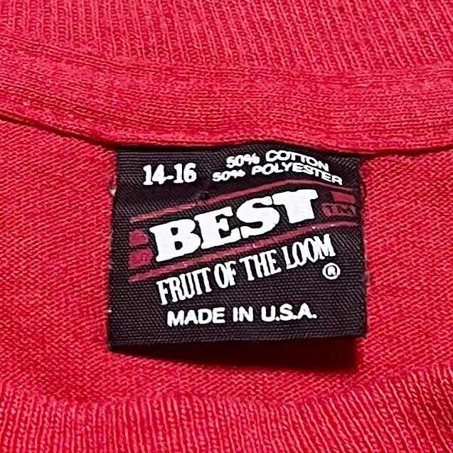 size 14-16】80s USA製 フルーツオブザルーム BEST Tシャツ