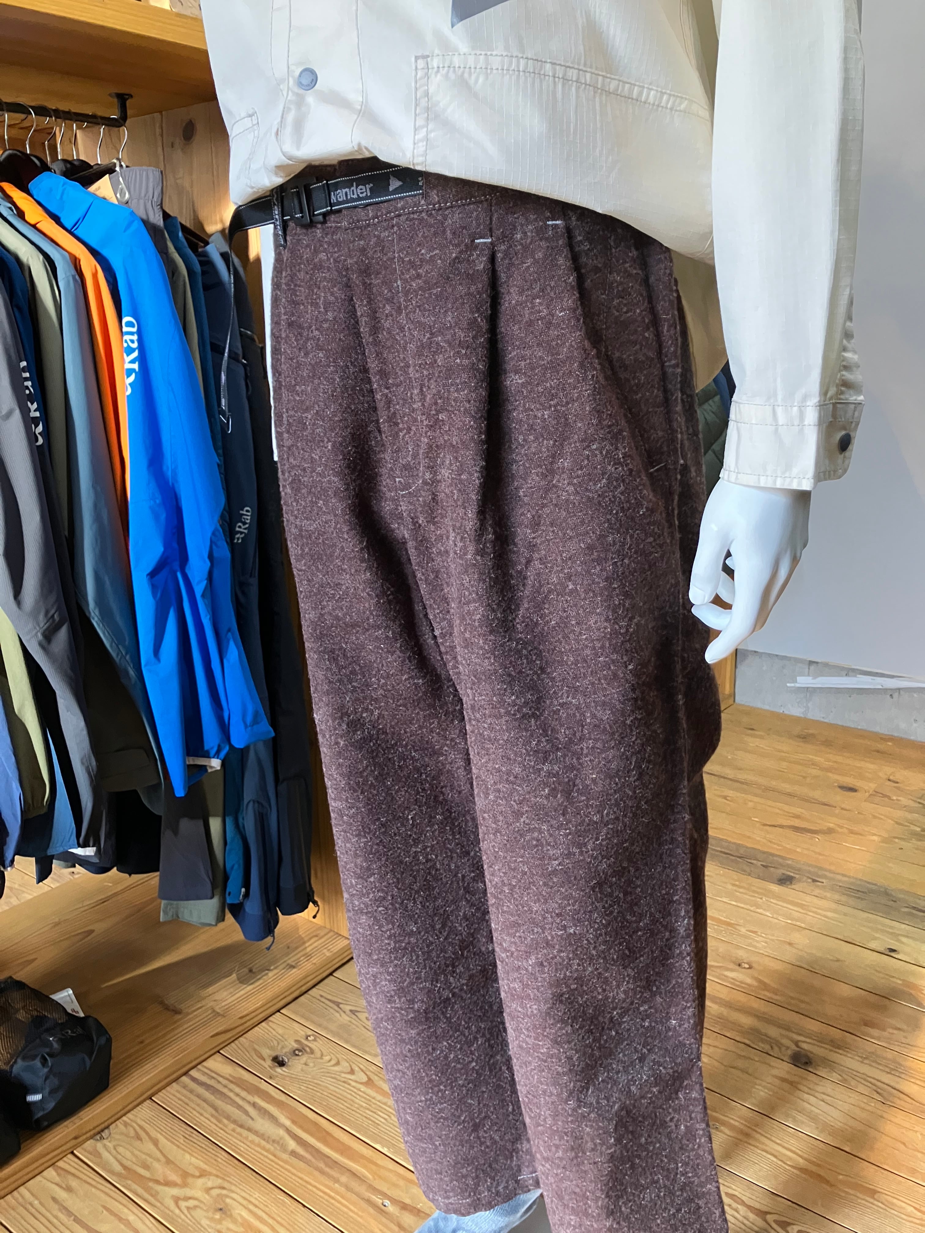 andwander】wool twill wide pants | GLB STORE
