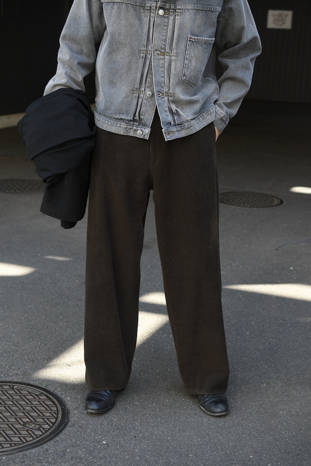 A.PRESSE / Wool Corduroy Wide Trousers (Brown)