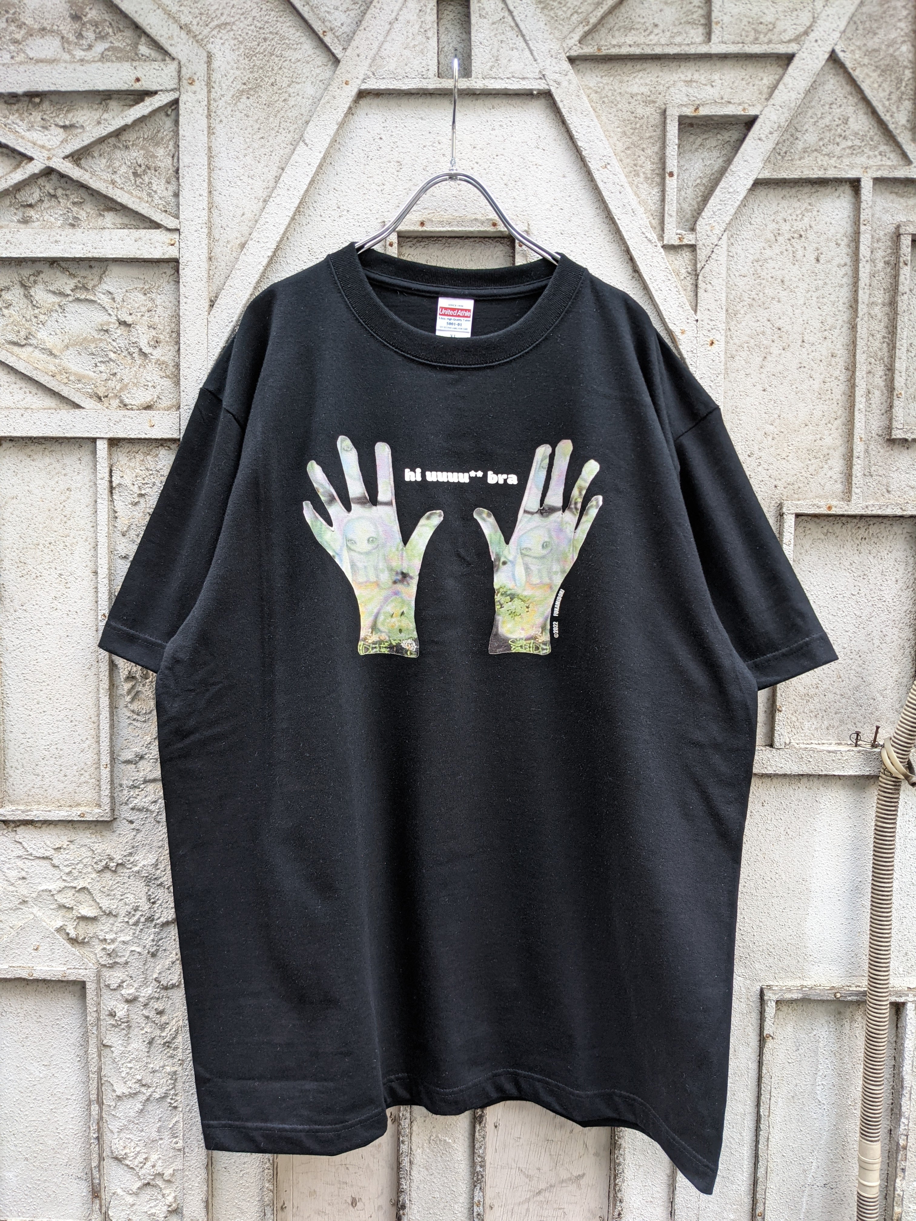 "深緑" original HI UUUU BRA TEE / BLACK