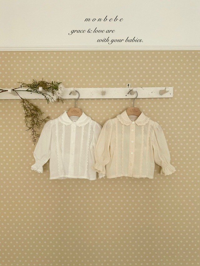 【予約】monbebe Pepe lace blouse