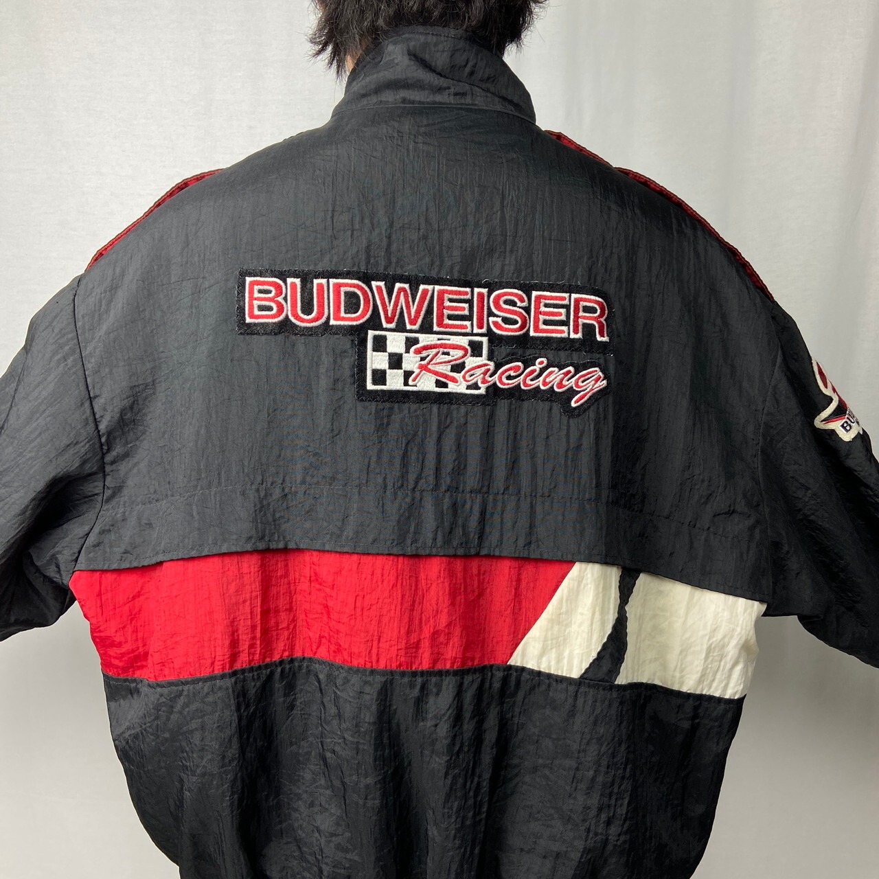 90年代 USA製 Budweiser バドワイザー ナイロンジャケット レーシング 