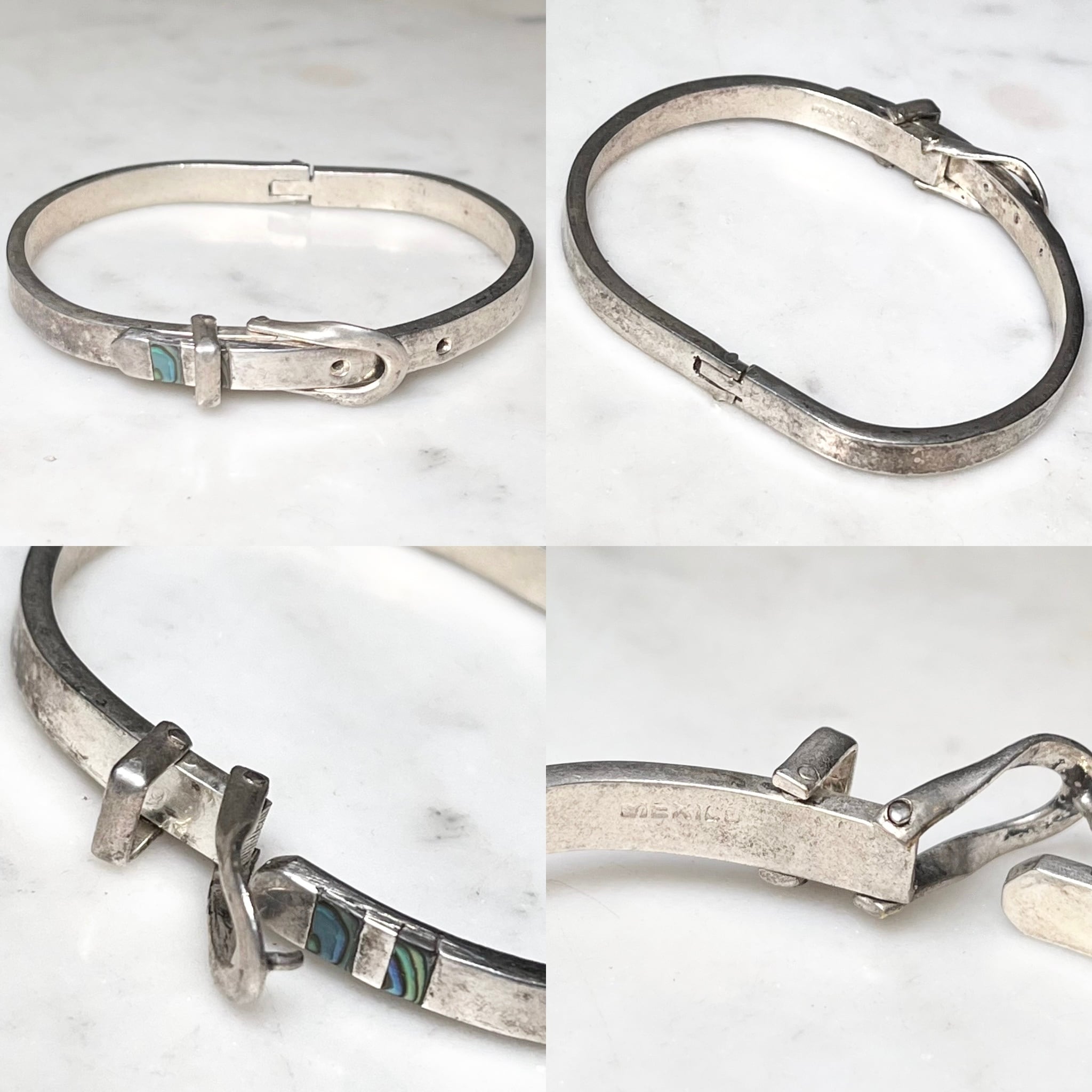 アクセサリー VINTAGE Mexican belt bangle silver925 Mexican-made VINTAGE HEAVY Belt Bangle Bracelet 925.