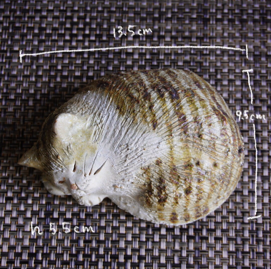 小林牧牛氏作品　猫＊ねこ　仰向けでおやすみ　陶器 陶猫（幸生窯 おやすみねこ) | tsurogi