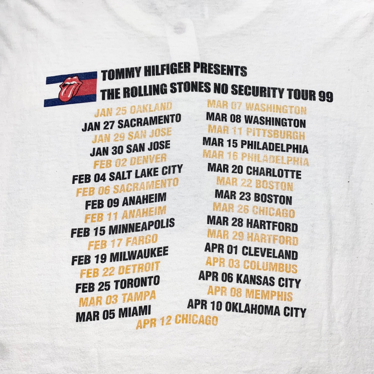 vintage 1999’s THE ROLLING STONES music tour tee “NO SECURITY tour”