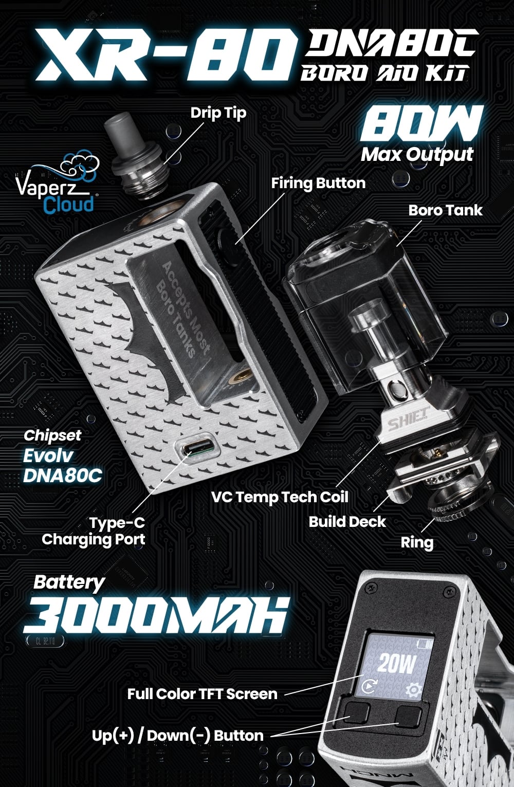 XR-80 AIO KIT By Vaperz Cloud X MNCH【Authentic】【送料無料