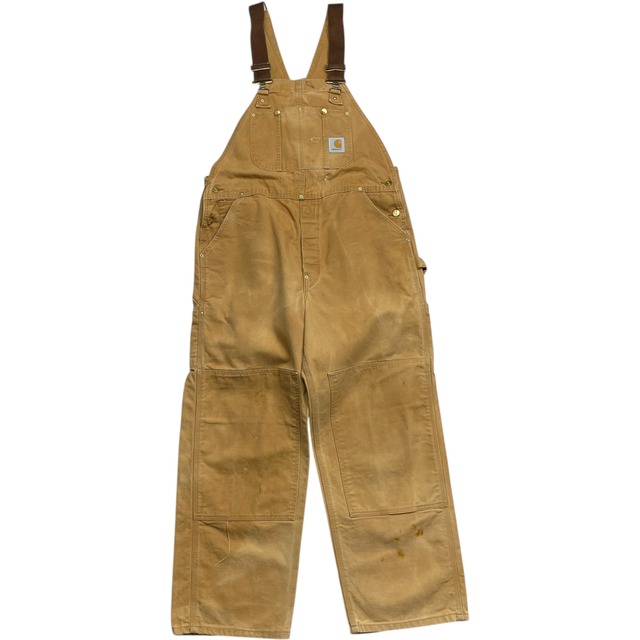 《実寸 W39L28》 Carhartt カーハート オーバーオール ダブルニー ブラウン no.7900