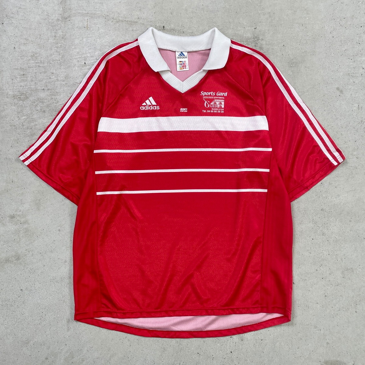 00年代 adidas アディダス ロゴ刺繍 サッカーシャツ ユニフォーム 