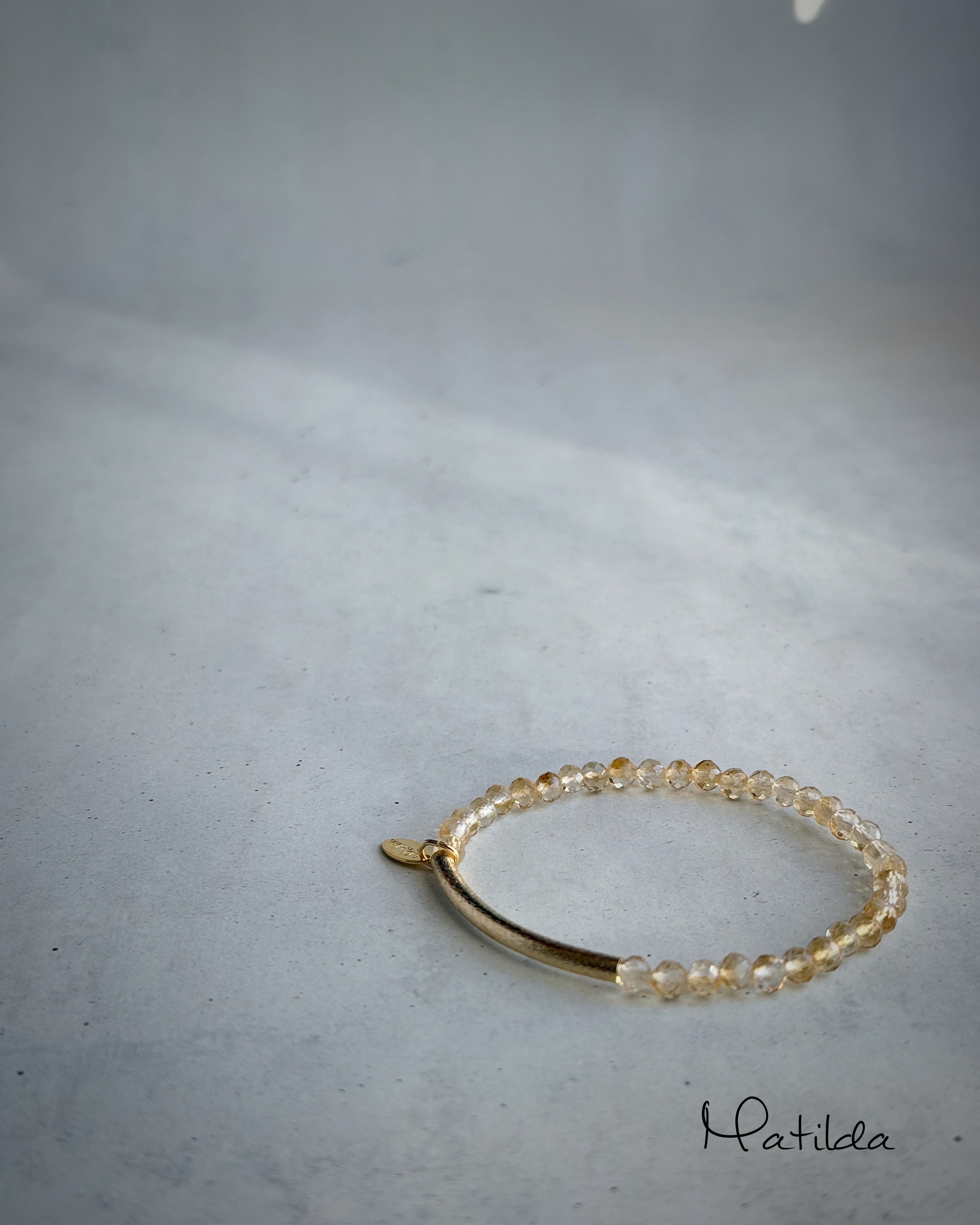 【再販】Tube & stone bracelet(シトリン)