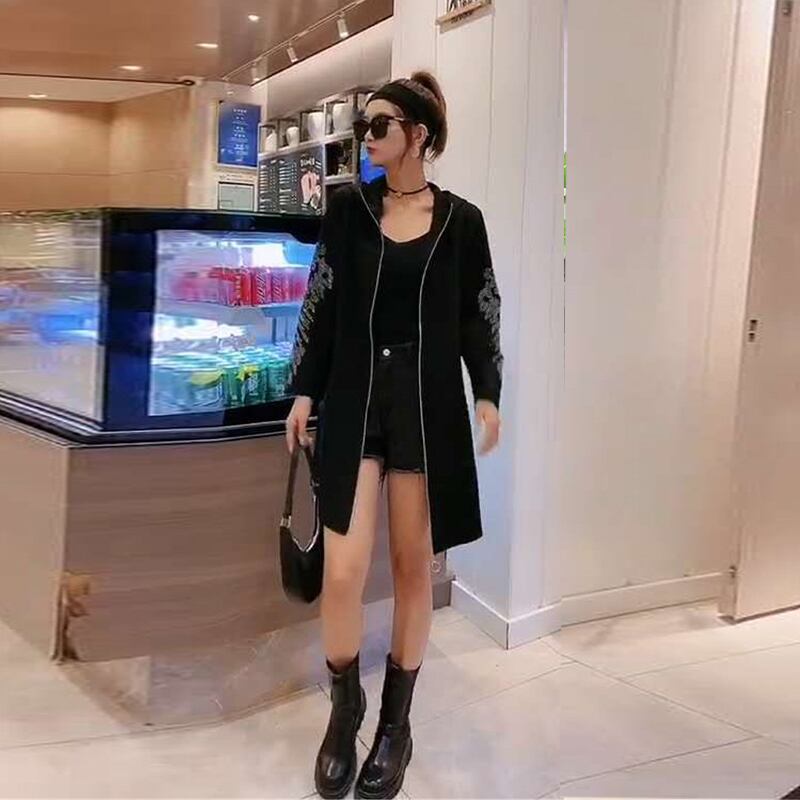 オータムルーズ薄手フードジャケット ブラウス 大きめサイズ 秋物 ミックスインファッション75013485479