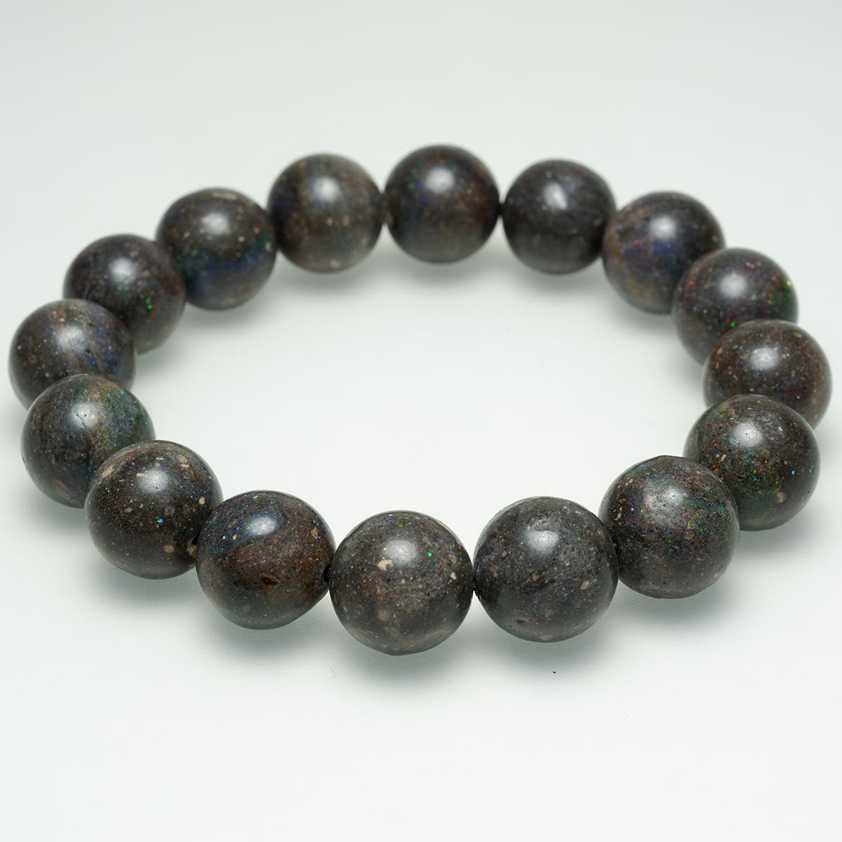 ブラックオパール ブラックマトリックスオパールブレスレット 13mm 一点物 111-9854