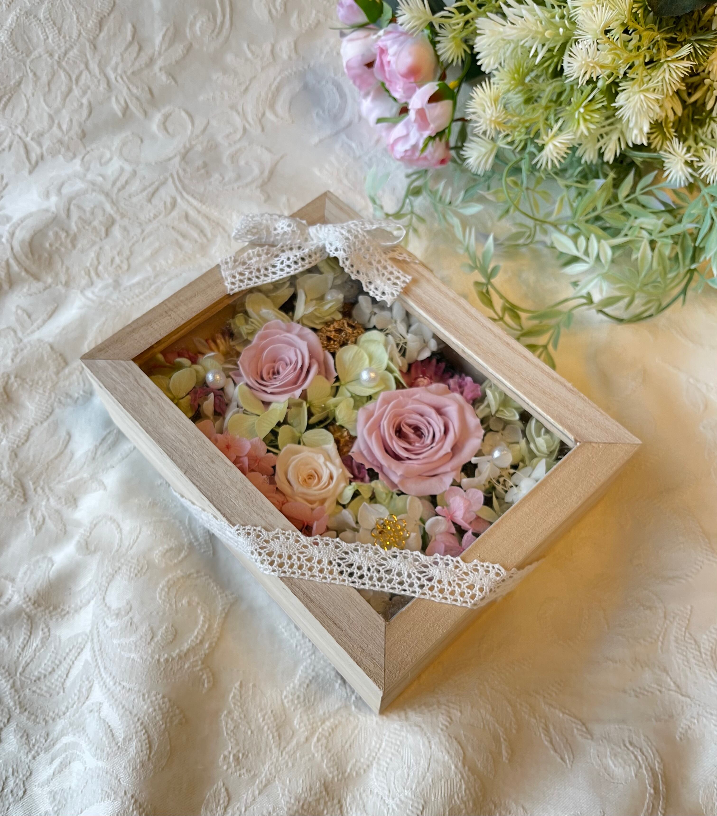 プリザーブドフラワーアレンジBOX ばら あじさい | アトリエ蘭