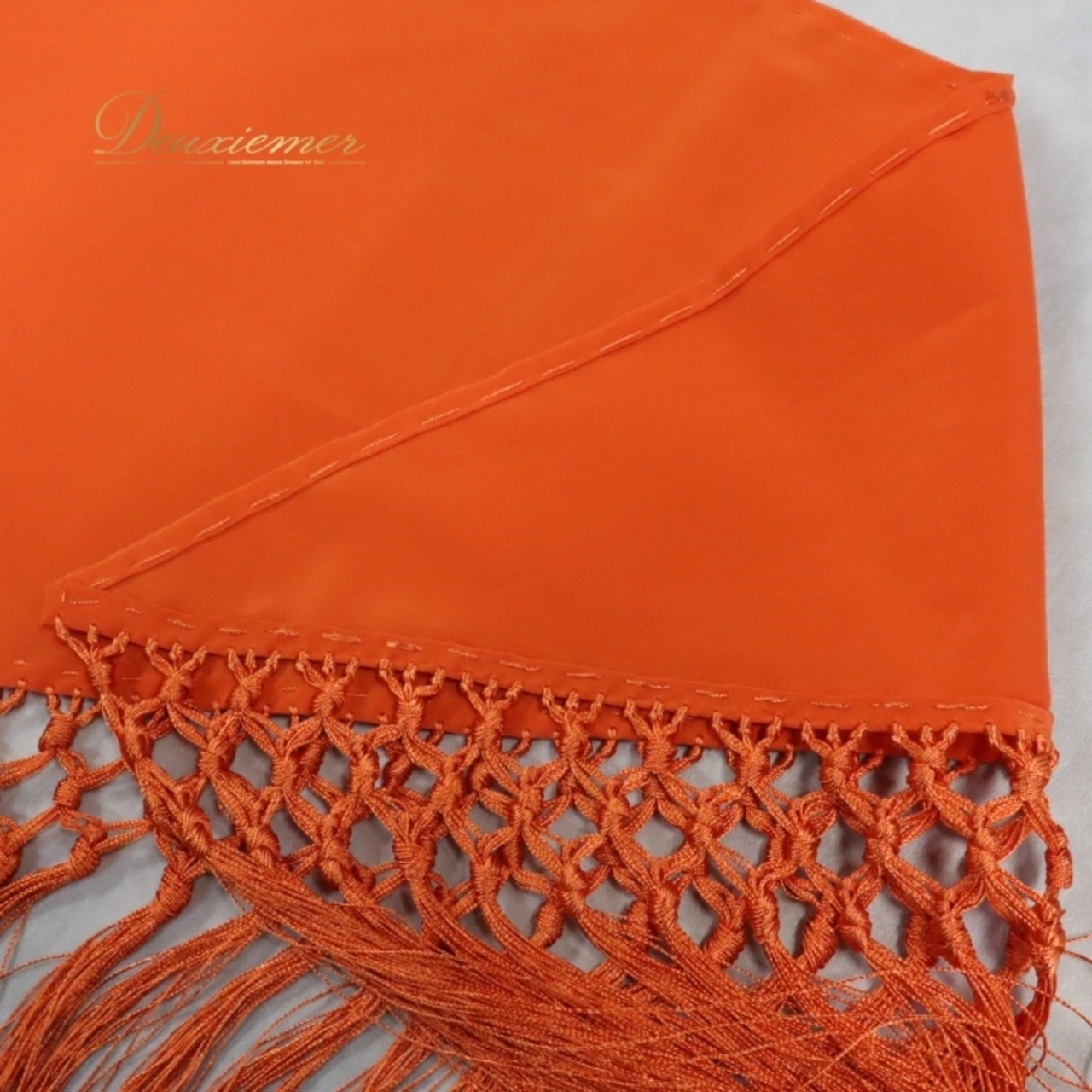 フラメンコ 衣装 シージョ トライアングル 無地 フレコ フリンジ ダンス パーティ 発表会 三角形 オレンジ系 舞台 無地 シンプル 軽い 薄い フリンジ付き アクセサリー コスチューム レディース ダンス衣装 舞台衣装 柔らかい オレンジ