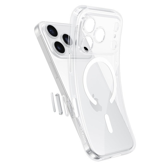 NIMASO iPhone 17 Pro用 ケース クリア MagSafe対応 耐衝撃 カメラコントロールボタン付き ワイヤレス充電対応