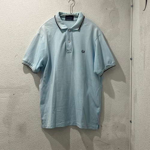 FRED PERRY フレッドペリー 鹿の子ポロシャツ sizeL ブルー 【表参道t】