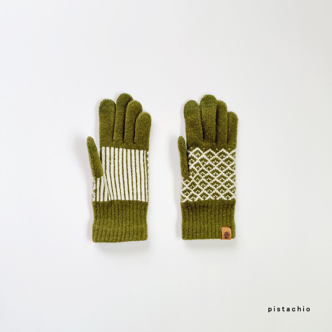 Tehtävä touch glove (red/pistachio)
