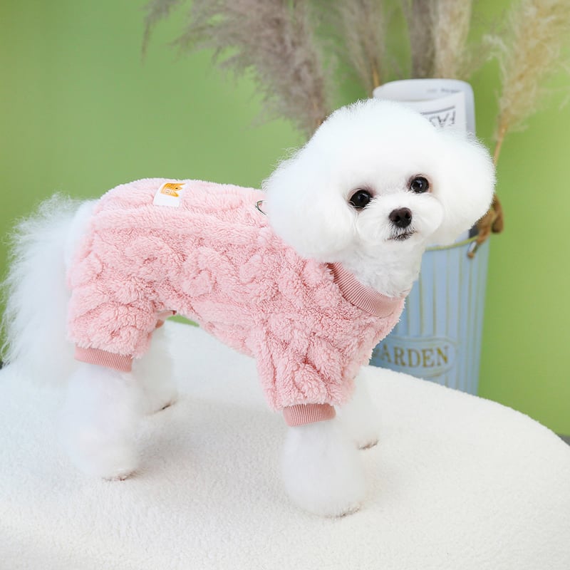 ペット服 DADAGOU ツイストベルベット つなぎ ロンパース もこもこ