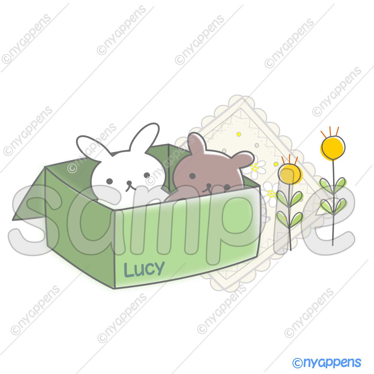 【商用利用OK】手書き風ナチュラル雑貨イラスト<くまうさ>
